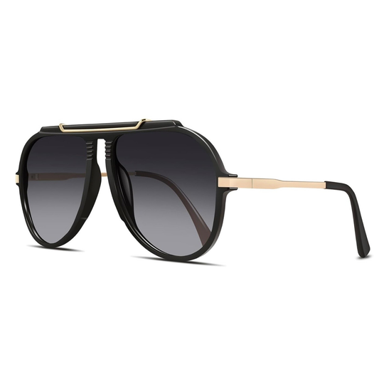 Black Luxe Aviator Sunglasses