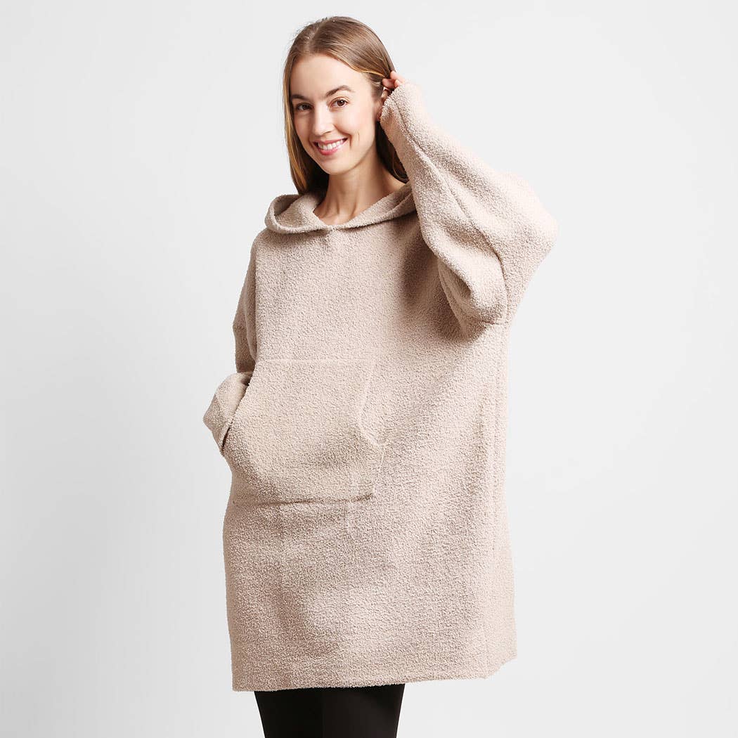 Solid Color Soft Hooded Blanket Hoodies with Pocket