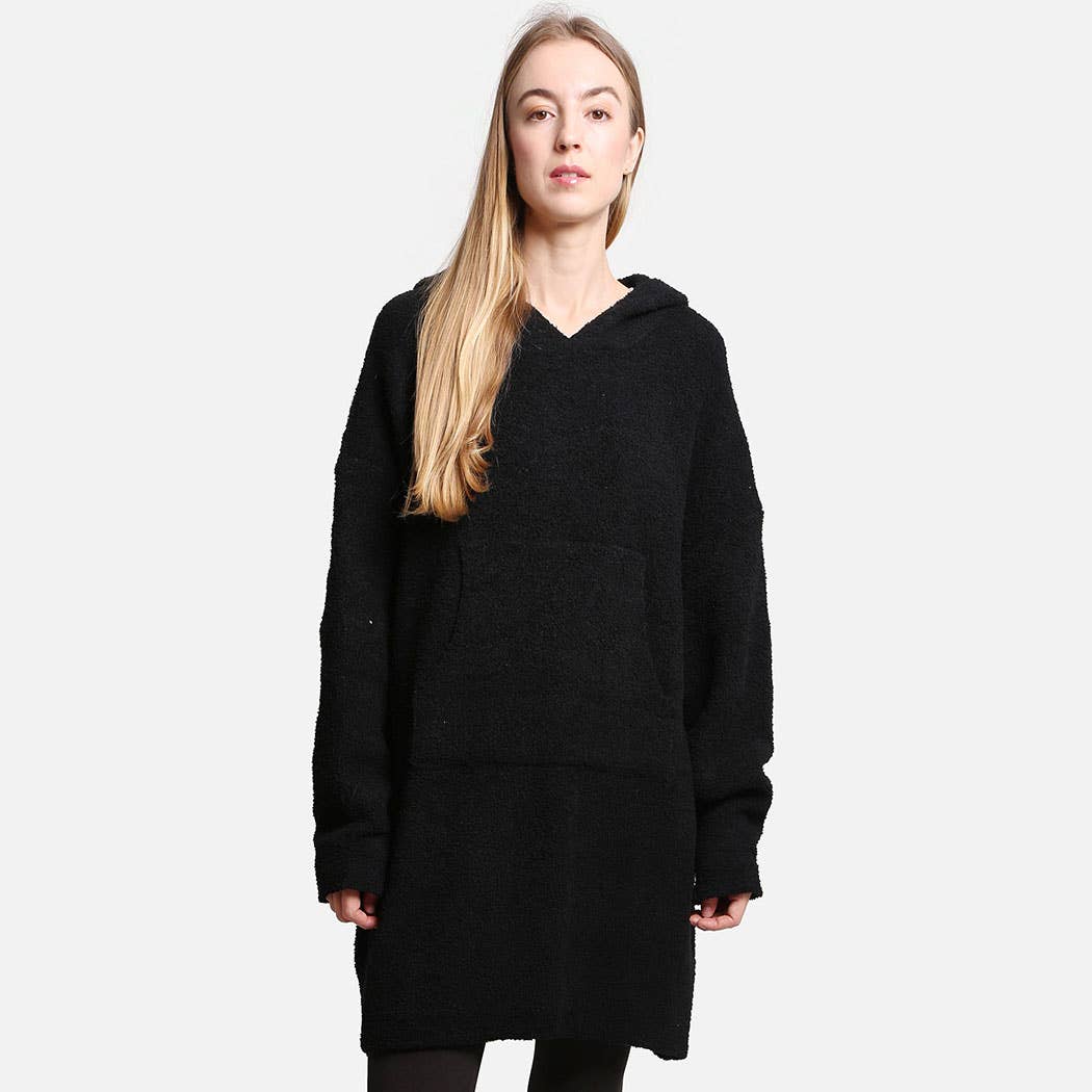 Solid Color Soft Hooded Blanket Hoodies with Pocket