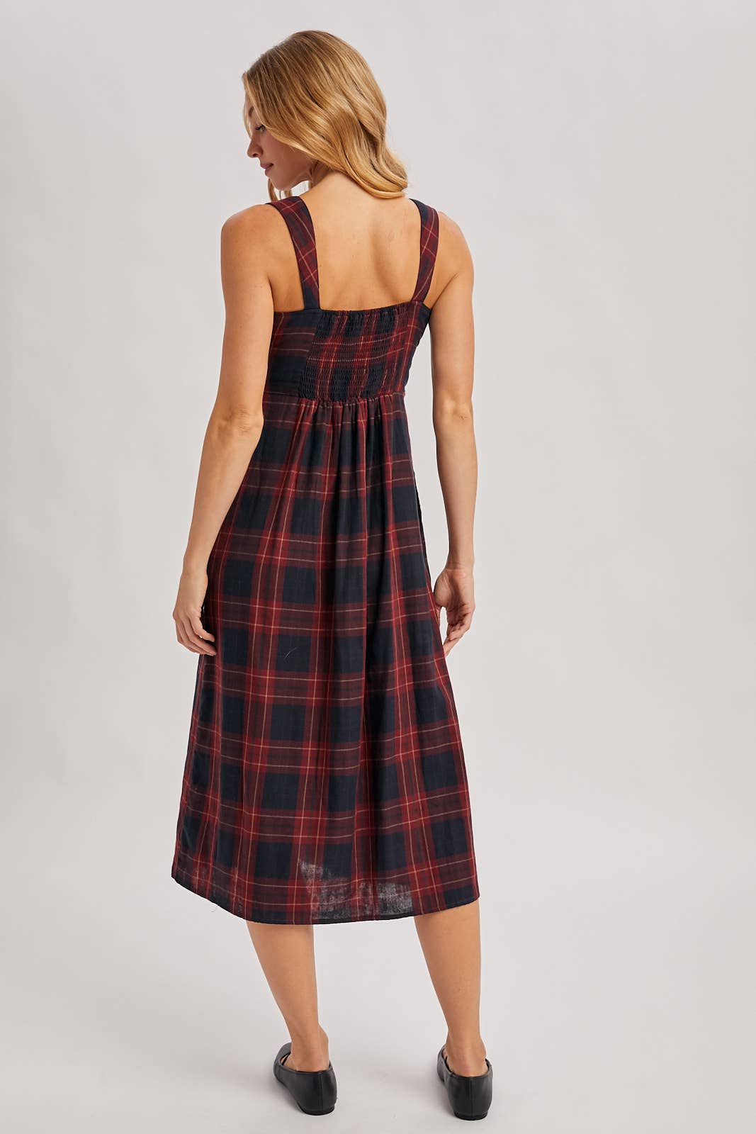 Everly Plaid Midi Dress