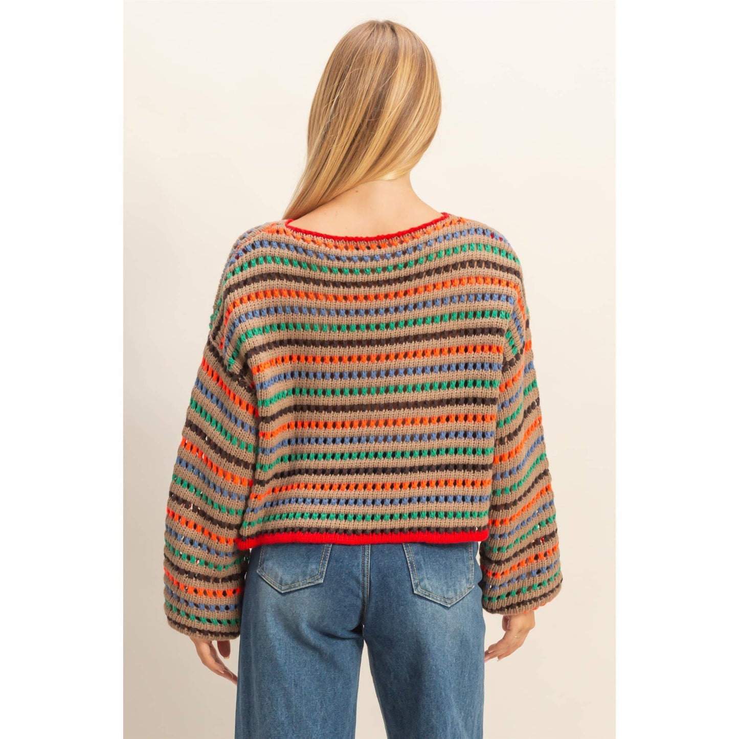 Multi Color Stripe Oversized Sweater
