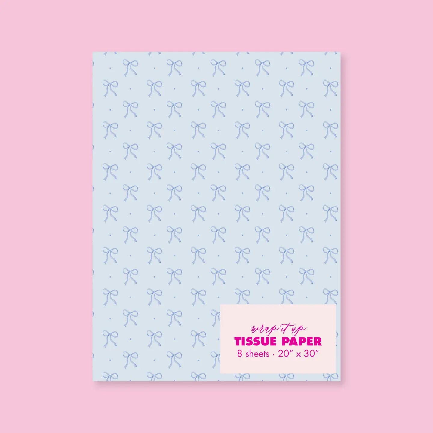Watercolor Blue Bow Tissue Paper