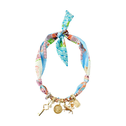 Tate Multi Charm Scarf Necklace