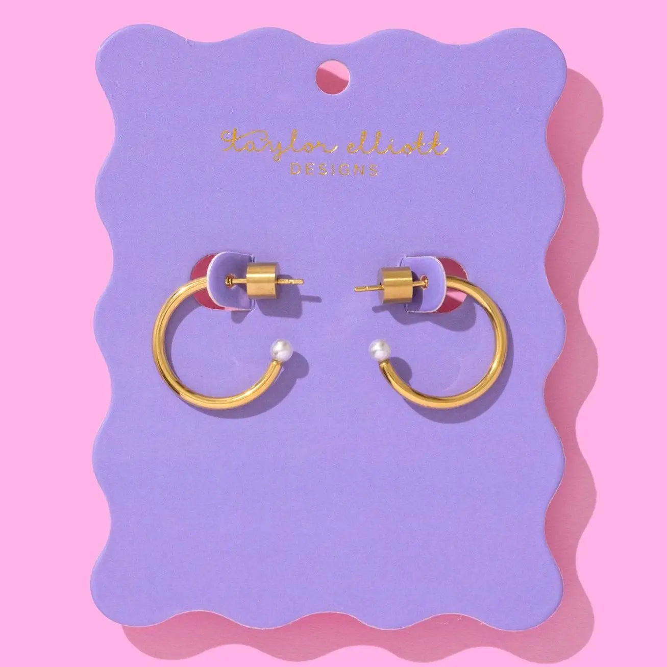 Alexis Pearl Tip Hoop Earrings