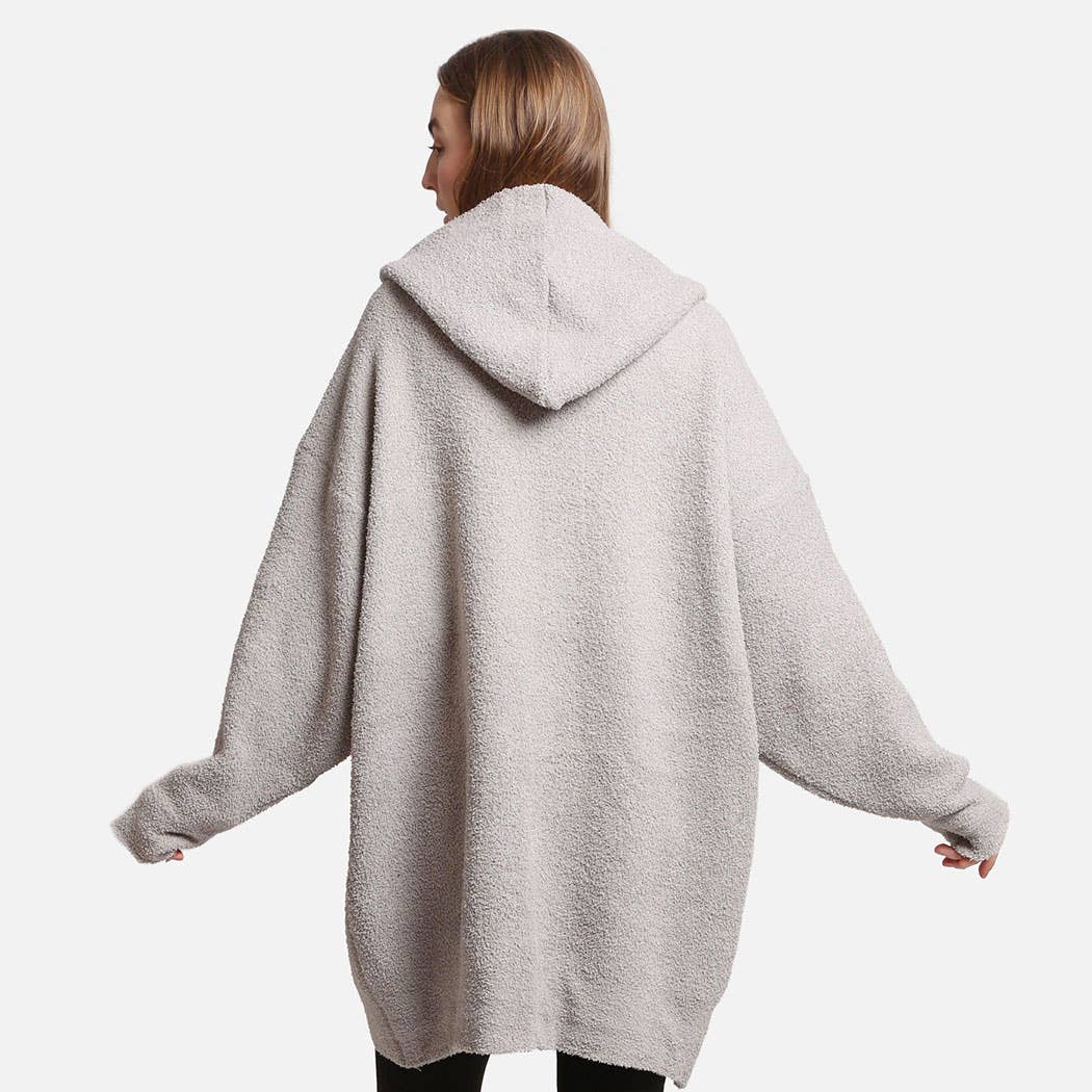 Solid Color Soft Hooded Blanket Hoodies with Pocket