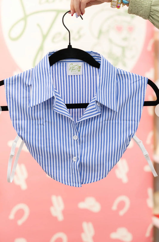 BLUE & WHITE STRIPED CORPORATE COLLAR