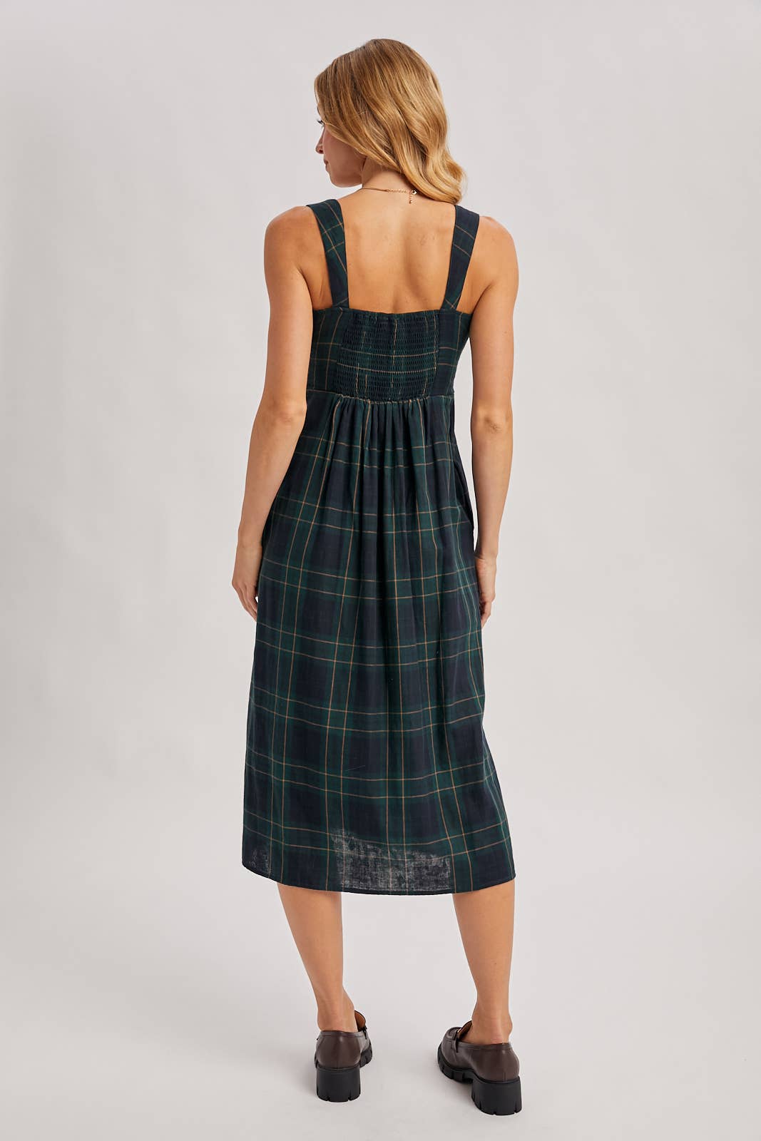 Everly Plaid Midi Dress