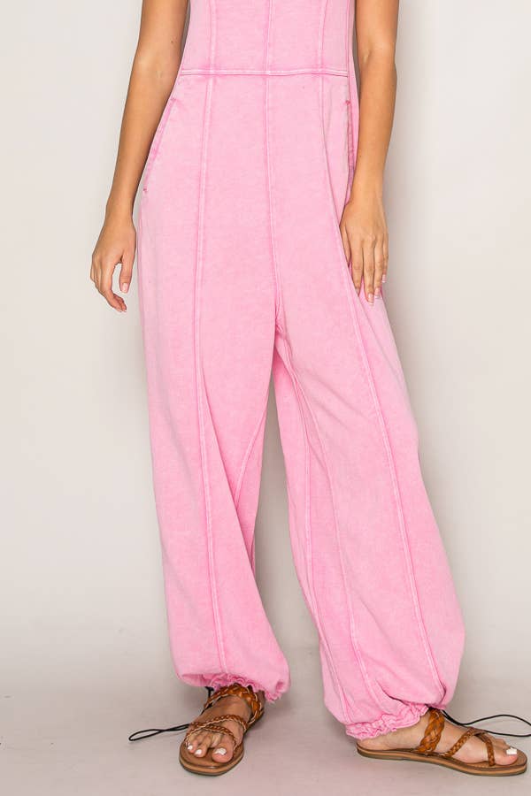 WIDE LEG STRING DETAIL JUMPSUIT