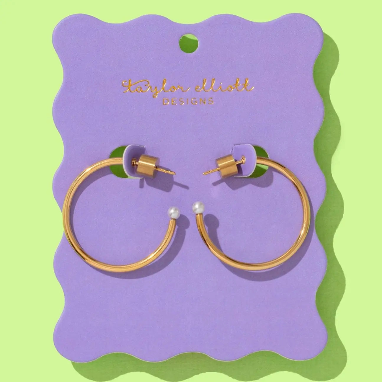 Alexis Pearl Tip Hoop Earrings