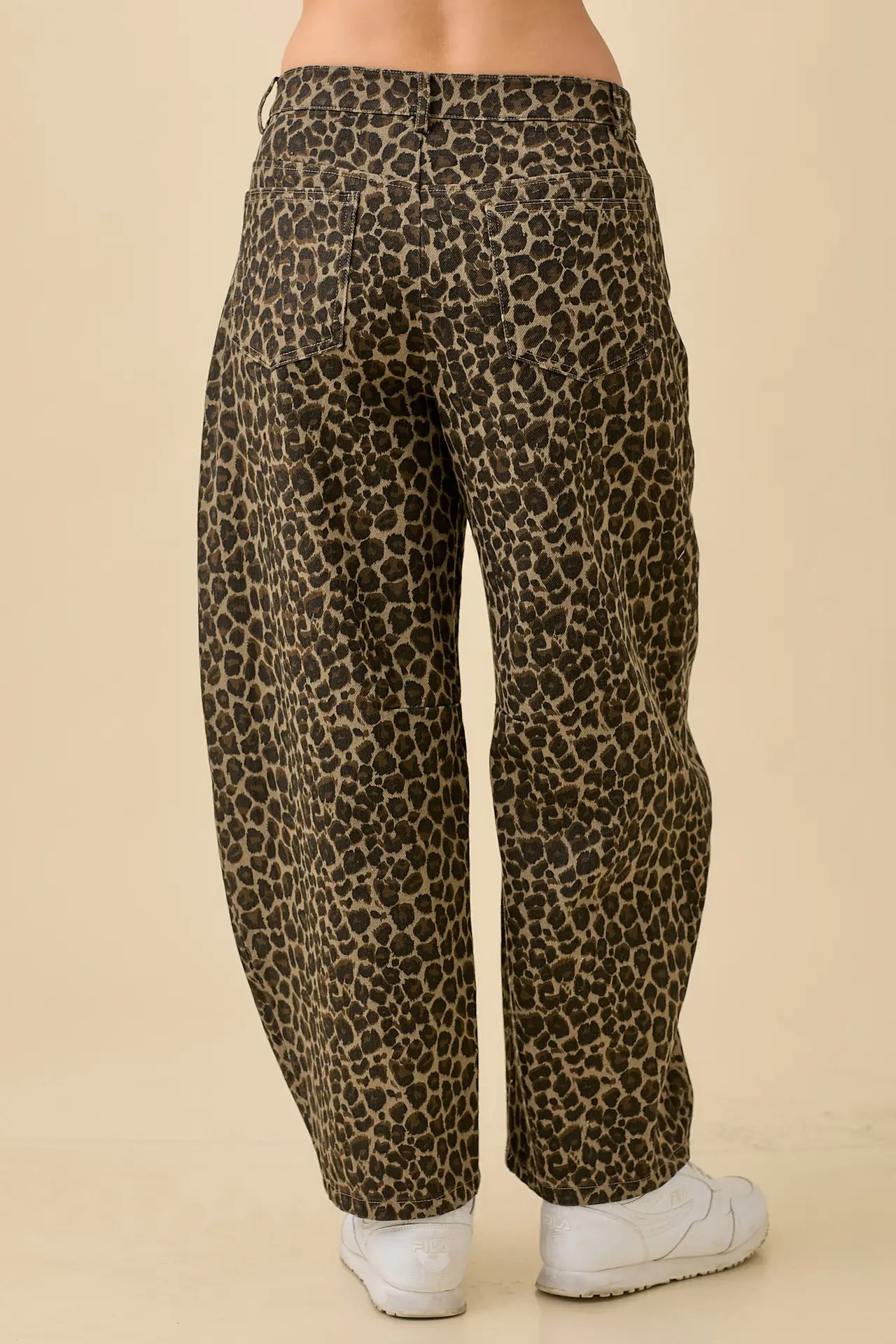 Leopard Barrel Jeans