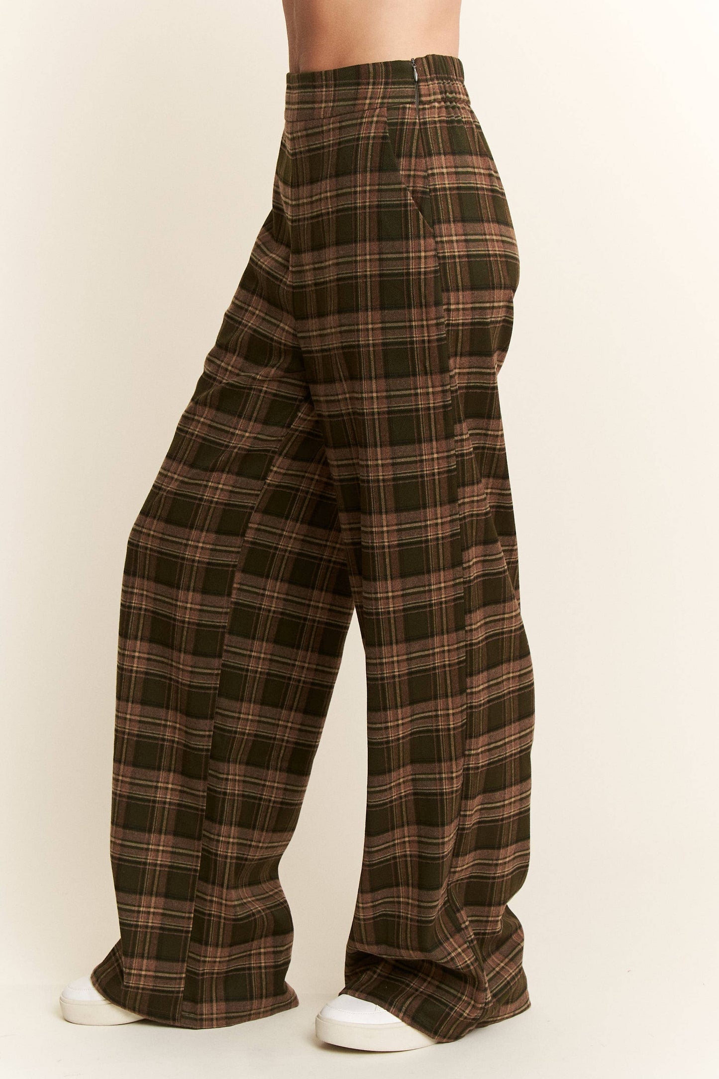 Plaid Wide Leg Pants