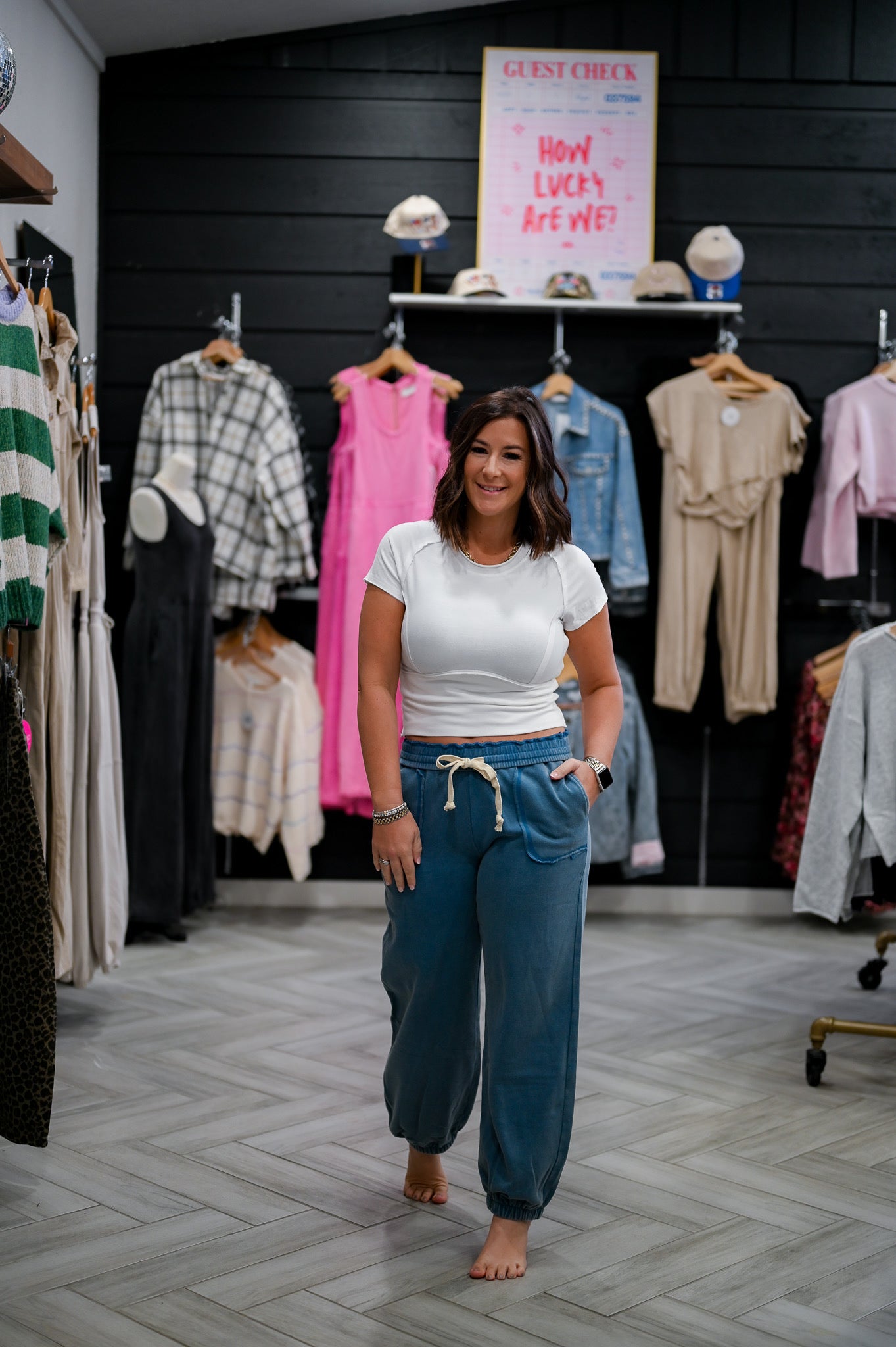 Wide Leg Cotton Blend Jogger Sweatpants