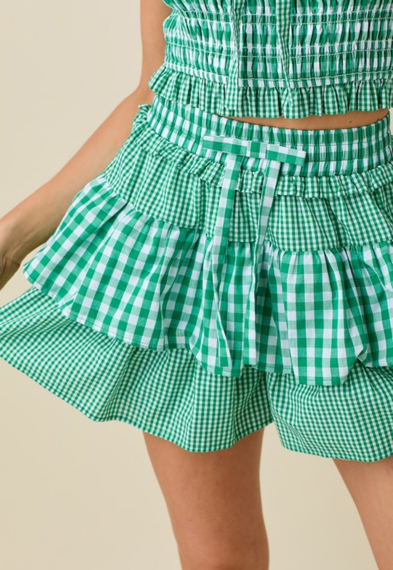 NB Gingham Ruffle Set