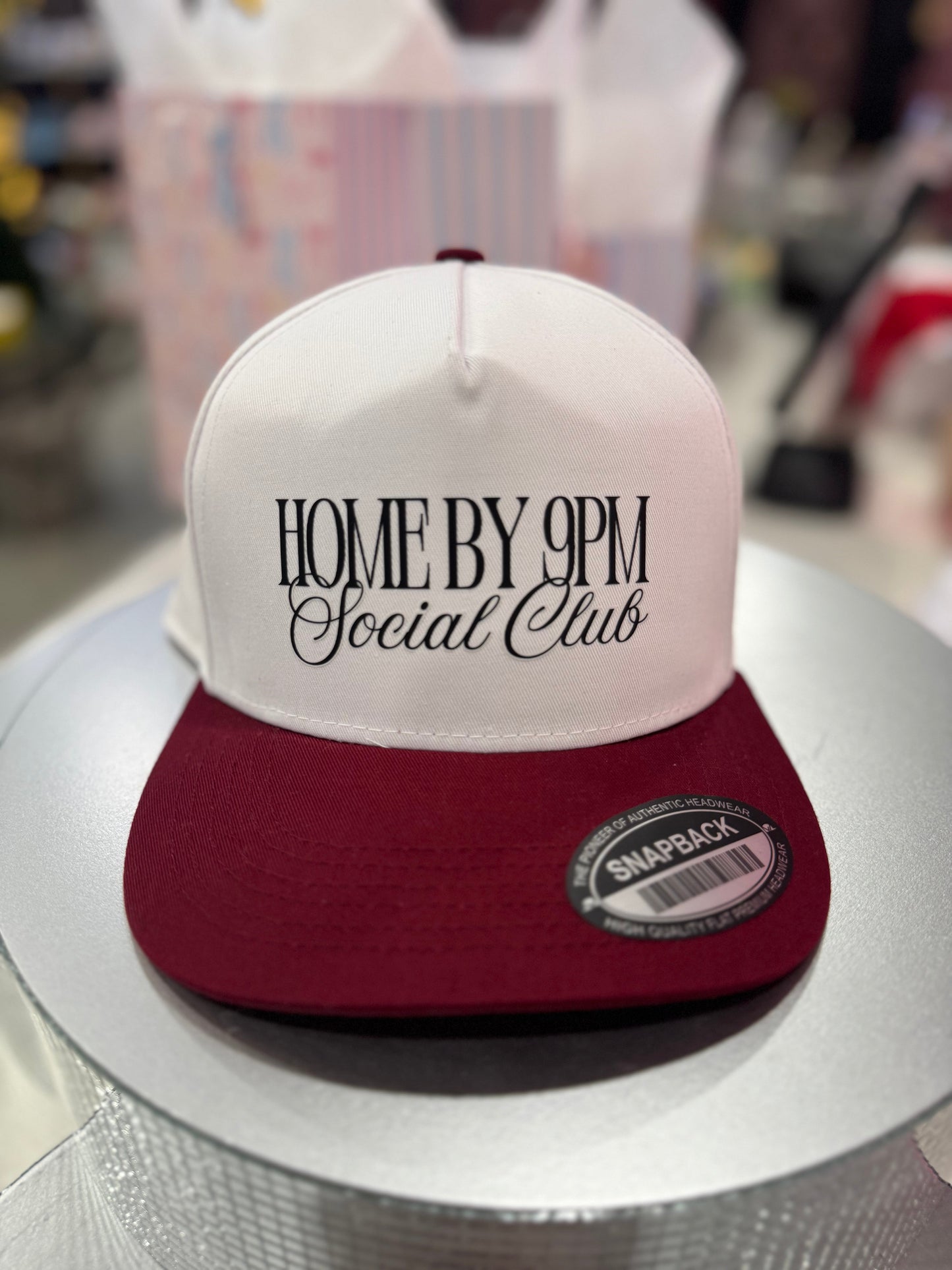 Maroon Home By 9PM Hat