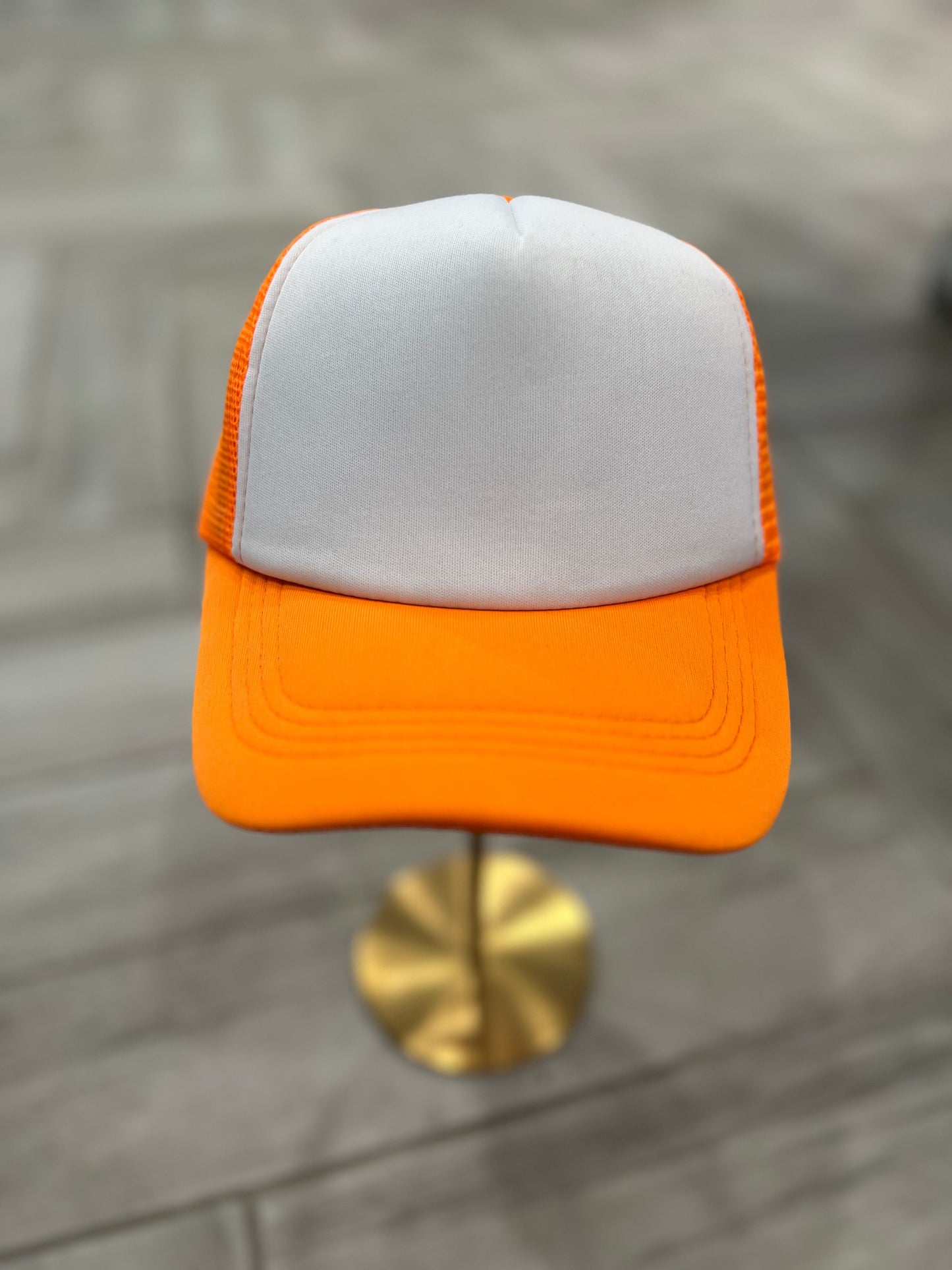 Neon Orange & White Trucker Hat
