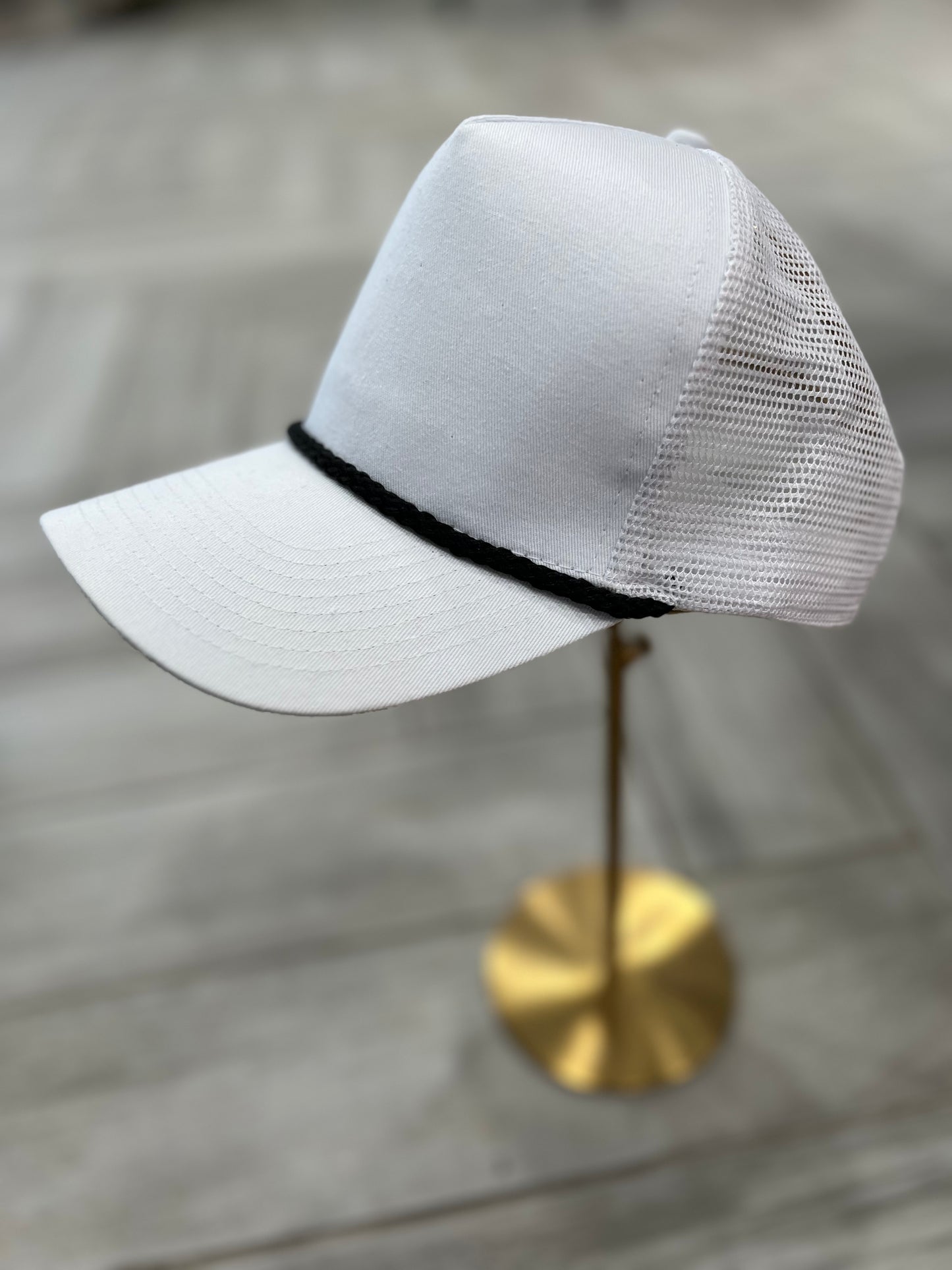 White w/ Black Rope Hat
