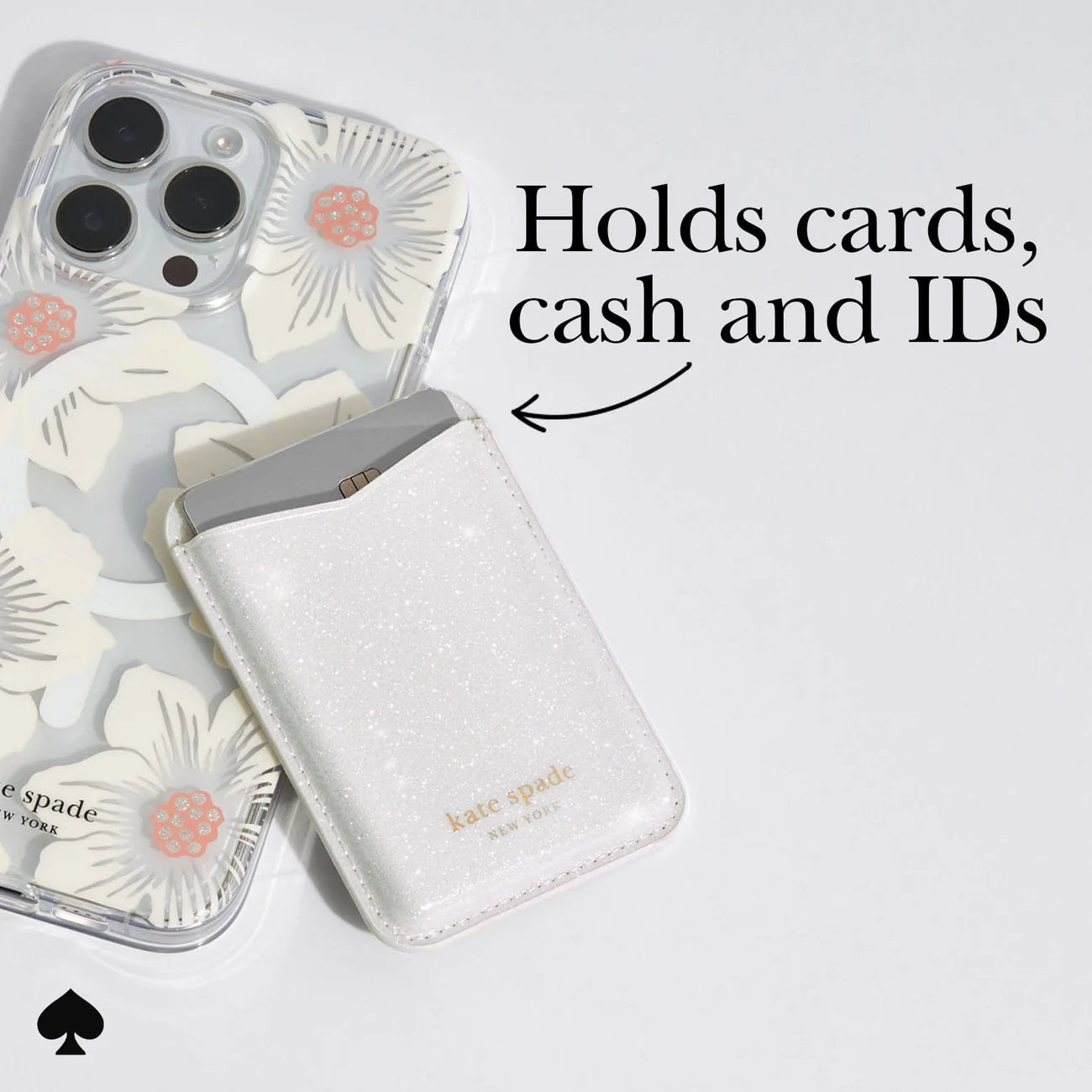 Kate spade new york White Glitter MagSafe Wallet
