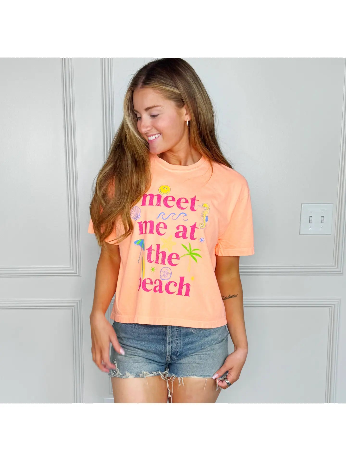 Meet Me At the Beach Crop Tee