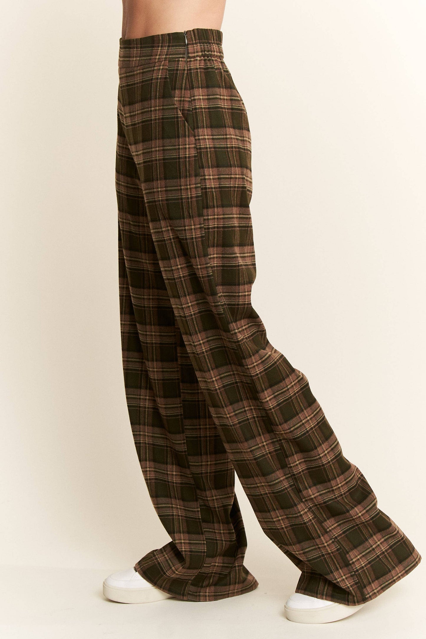 Plaid Wide Leg Pants