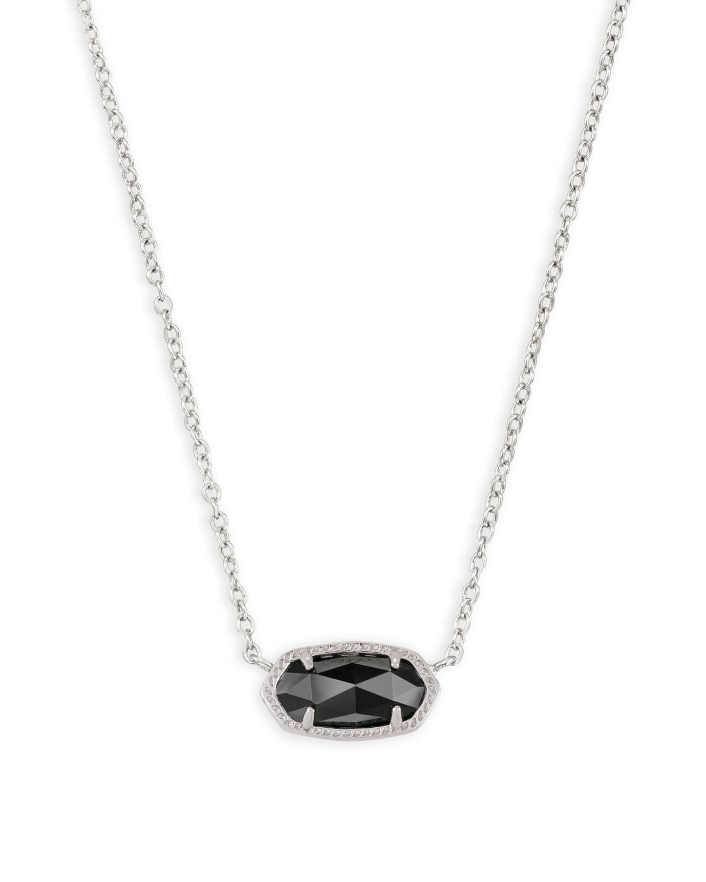 Silver Elisa Black Necklace