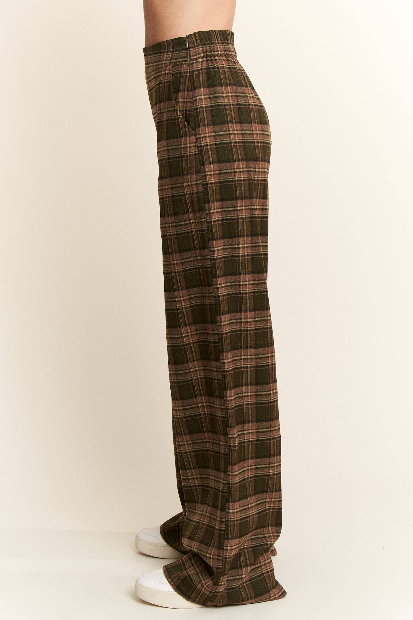 Plaid Wide Leg Pants