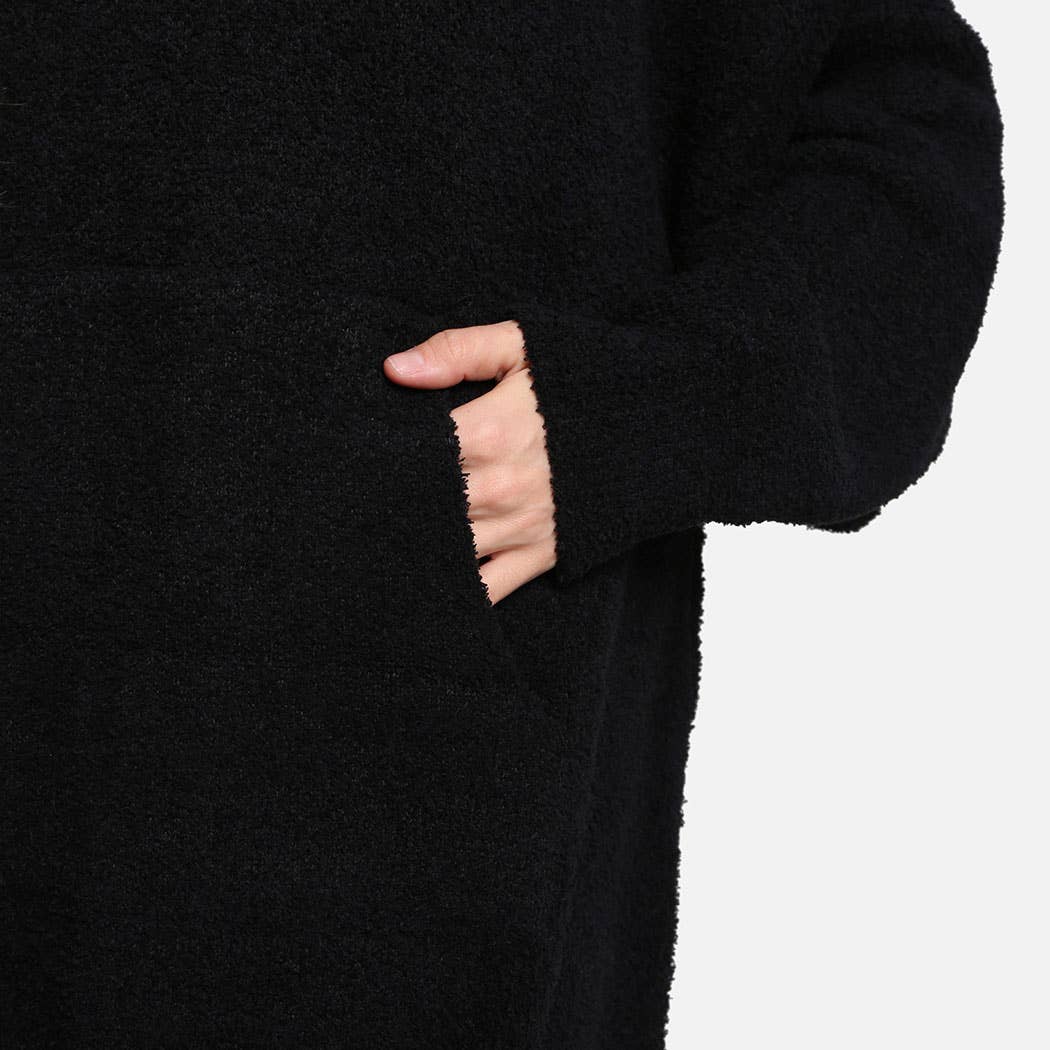 Solid Color Soft Hooded Blanket Hoodies with Pocket