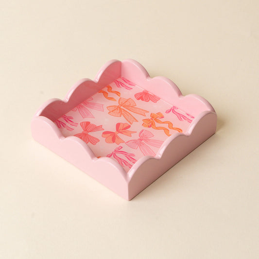 Blushing Bows Scalloped Trinket Tray