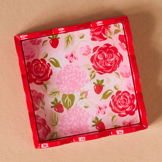 Rose Garden Scalloped Trinket Tray