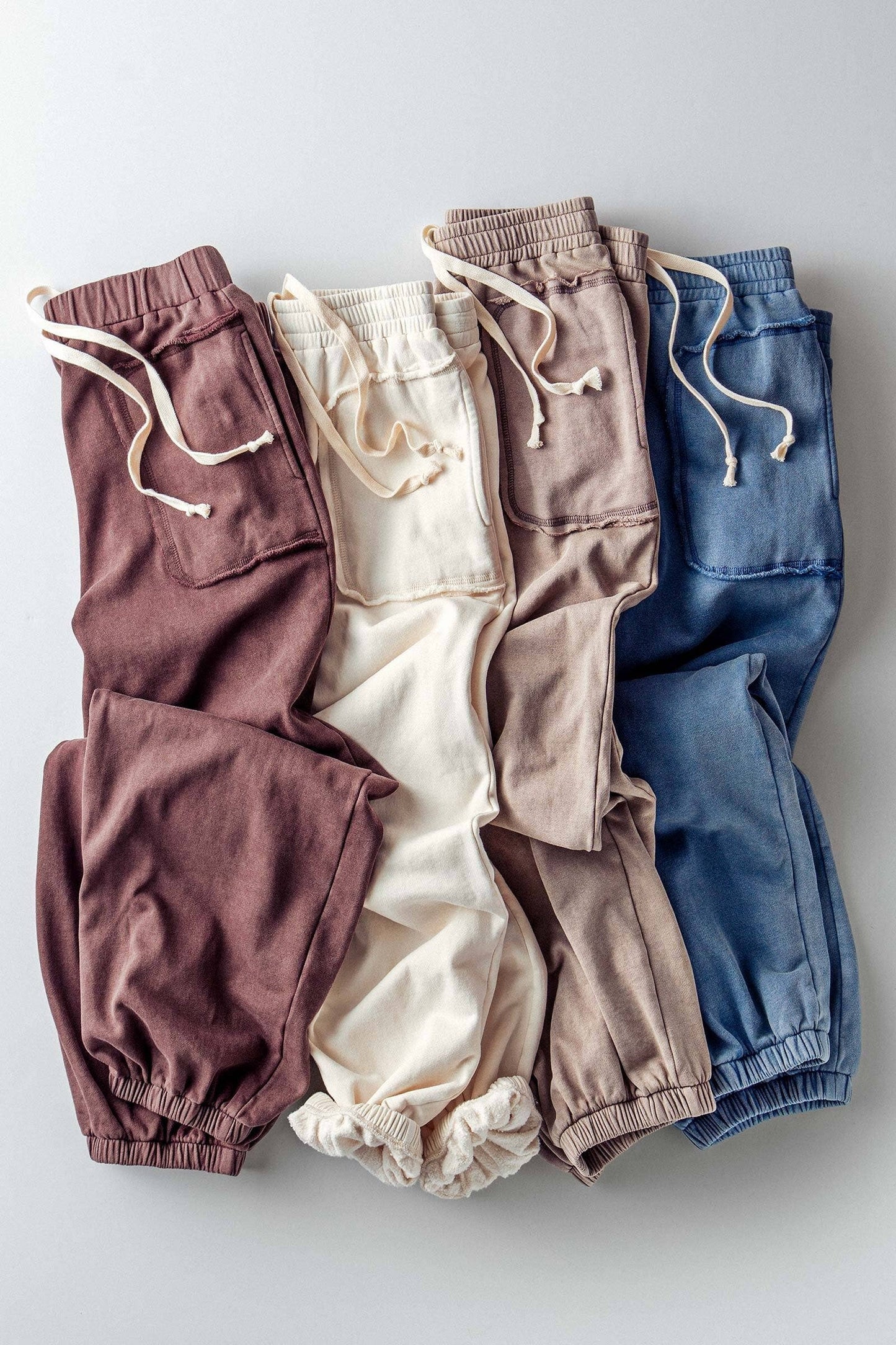 Wide Leg Cotton Blend Jogger Sweatpants