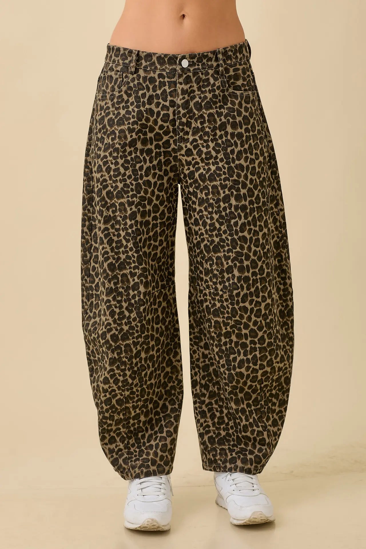 Leopard Barrel Jeans