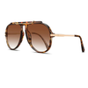 Brown Luxe Aviator Sunglasses