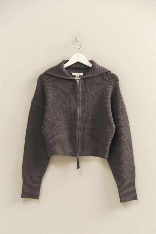 Slate Knit Zip Up