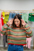 Multi Color Stripe Oversized Sweater