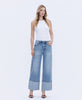 HIGH RISE CUFFED WIDE LEG JEANS