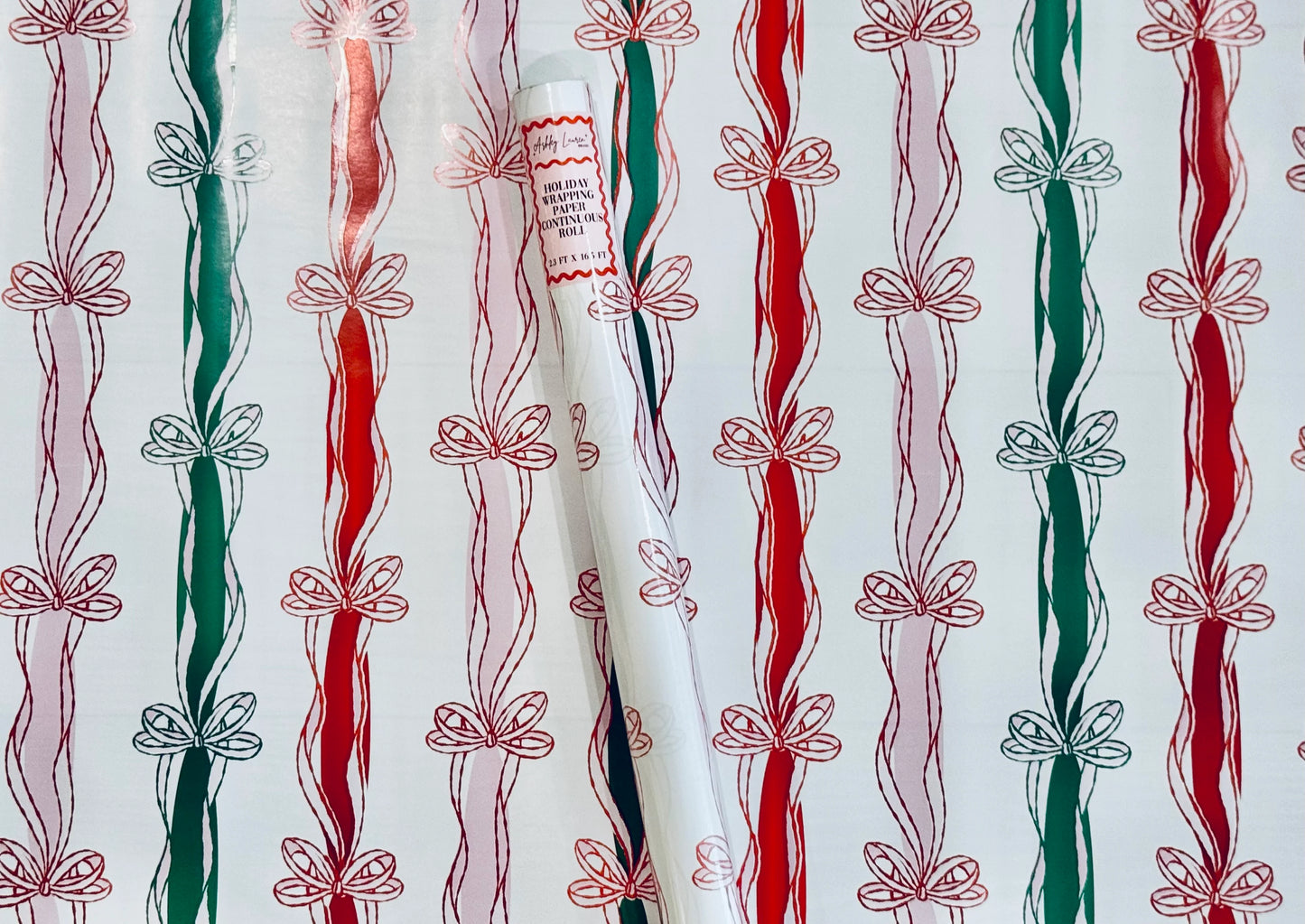 Pink Bows Christmas Wrapping Paper