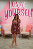 LONG SLEEVE FLORAL MINI DRESS