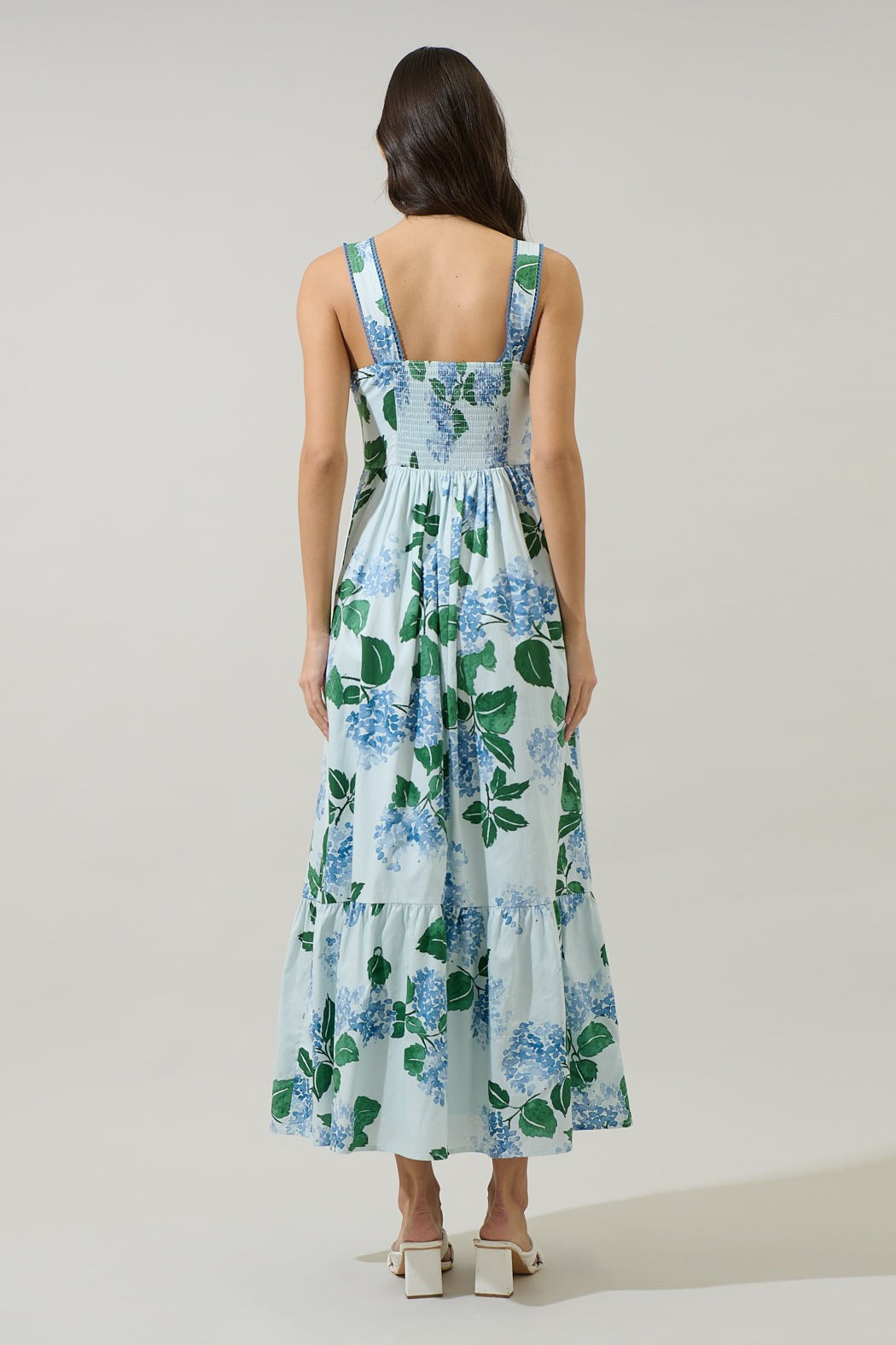 Blue Hydrangea Bliss Maxi Dress