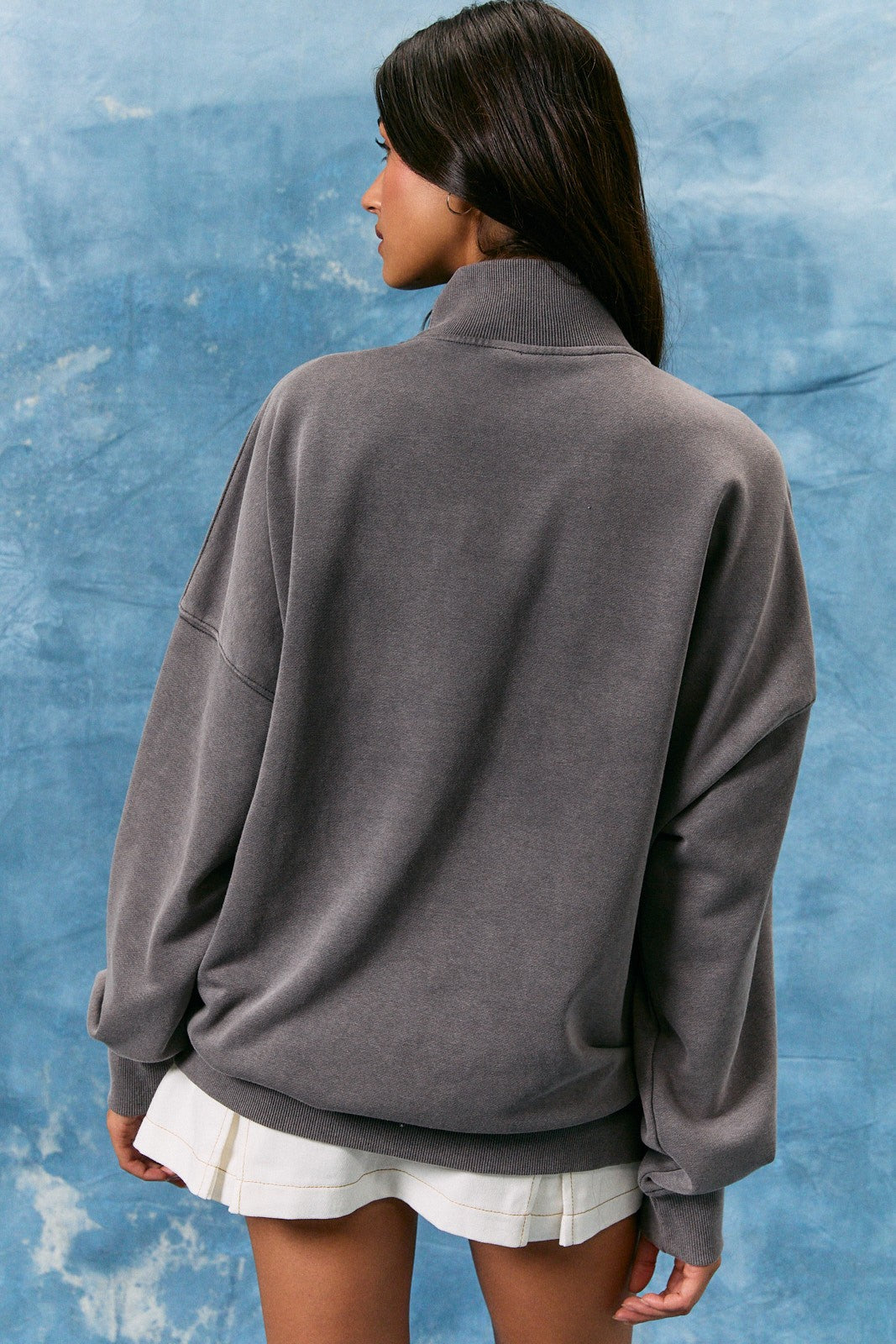 Reversible "american Classic" Mock Neck Sweatshirt