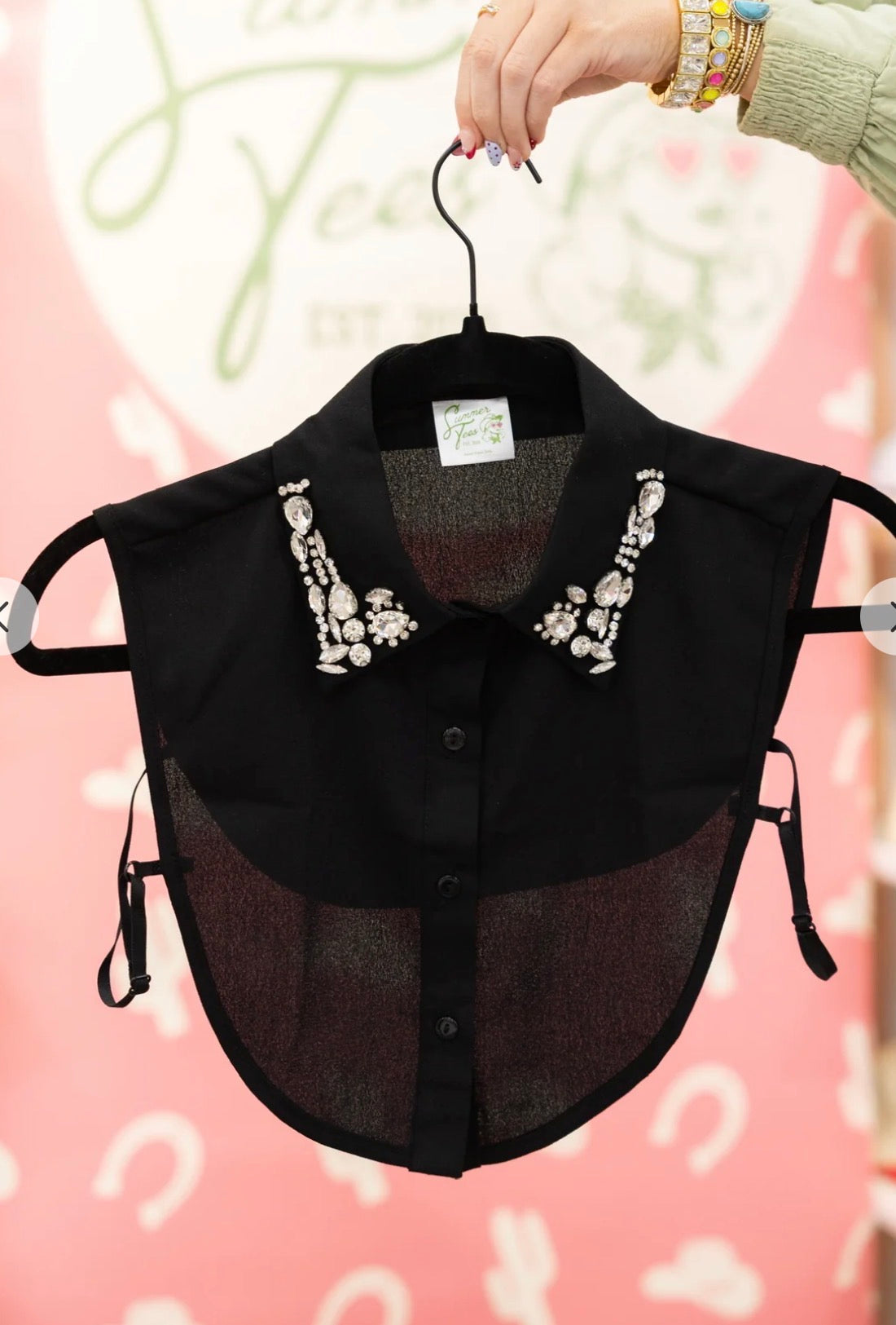 BLACK JEWELED CORPORATE COLLAR