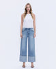 HIGH RISE CUFFED WIDE LEG JEANS