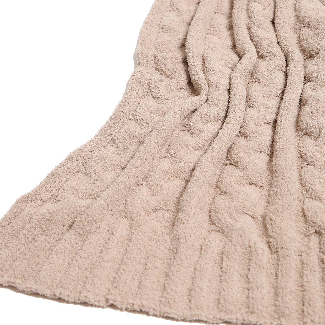 Braided Cable Knit Luxury Soft Throw Blanket