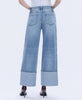 HIGH RISE CUFFED WIDE LEG JEANS