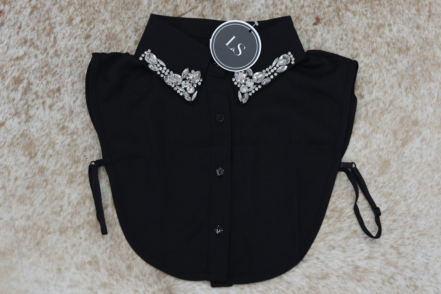 BLACK JEWELED CORPORATE COLLAR