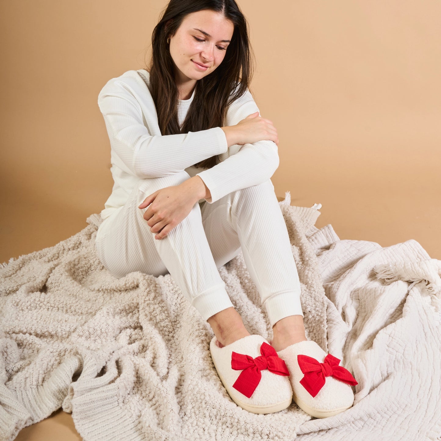 Red Bow Slippers