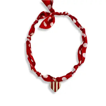 Red Stripe Heart Necklace