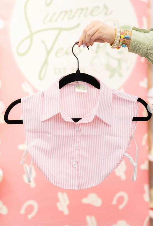PINK & WHITE STRIPED CORPORATE COLLAR