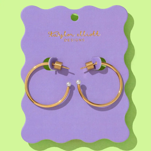 Alexis Pearl Tip Hoop Earrings