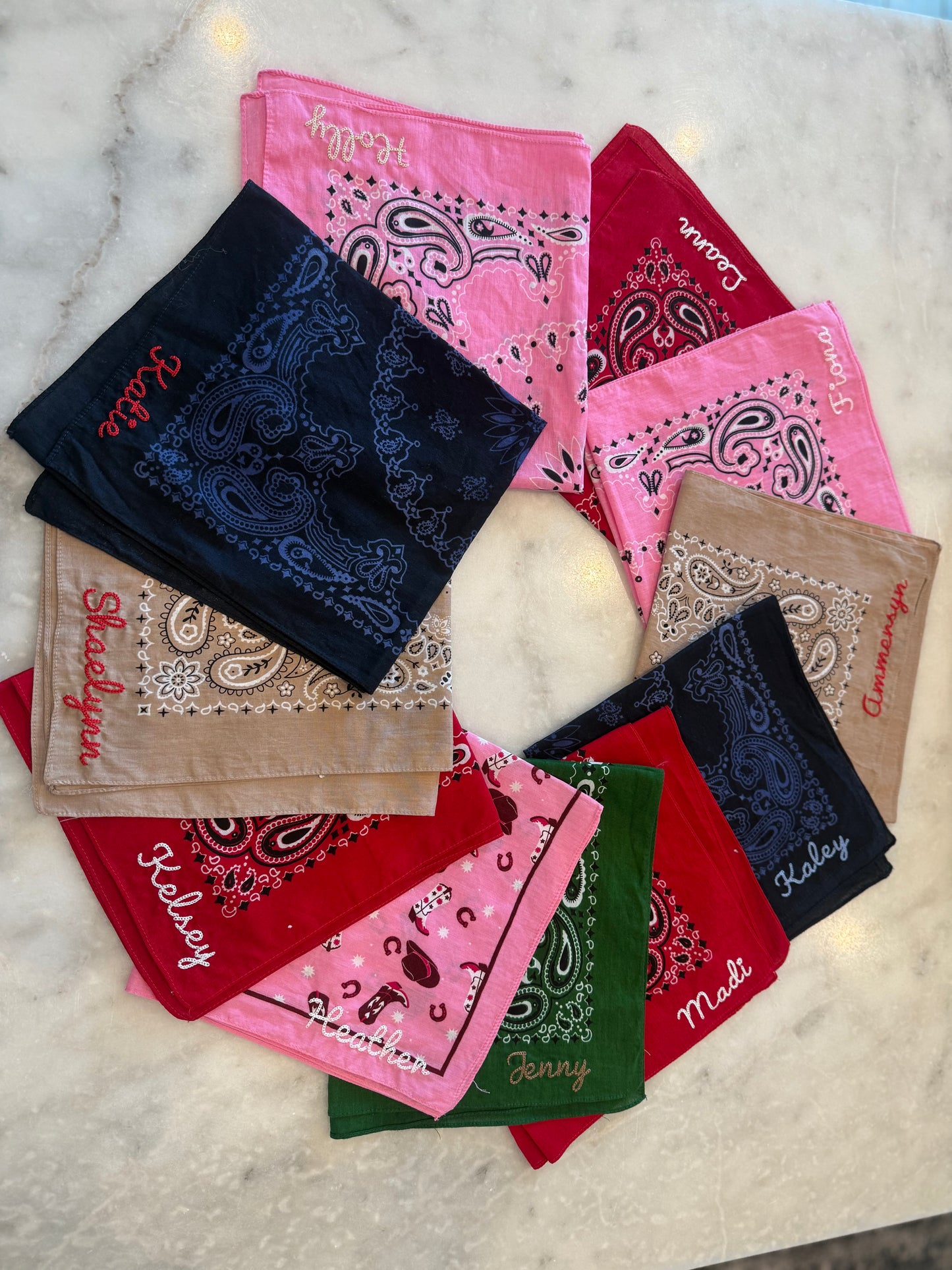 CUSTOM CHAINSTITCH BANDANAS