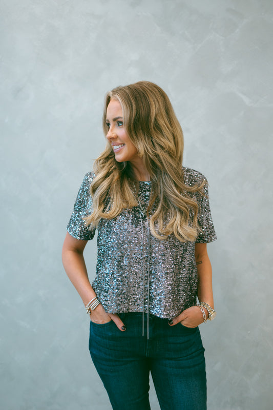 Evening Edit Sequin Top