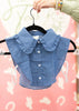 DENIM RUFFLE CORPORATE COLLAR